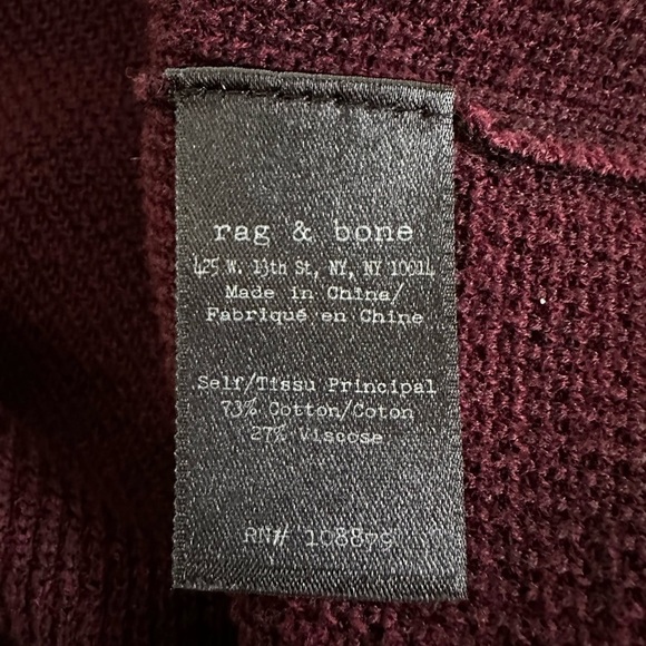 RAG & Bone Long Raglan Sleeve Hi Lo Sweater Color block size Small. - Picture 9 of 9